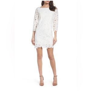 Felicity and Coco Belza Floral Lace Shift Dress White Size XSP Worn 1x